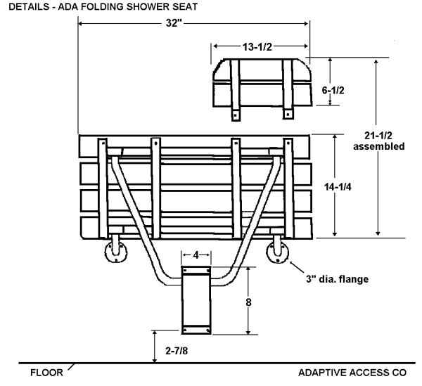 ADA folding shower seat dimensions